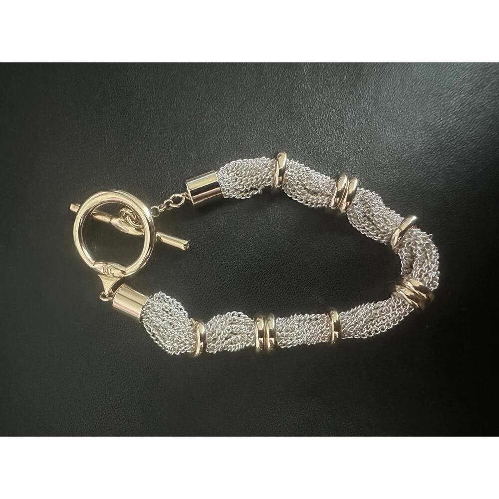 Two-Tone Multi-Row Toggle Bracelet - Picture 4 of 4